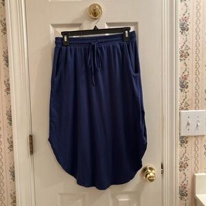 CozyCo Navy Blue Midi Skirt